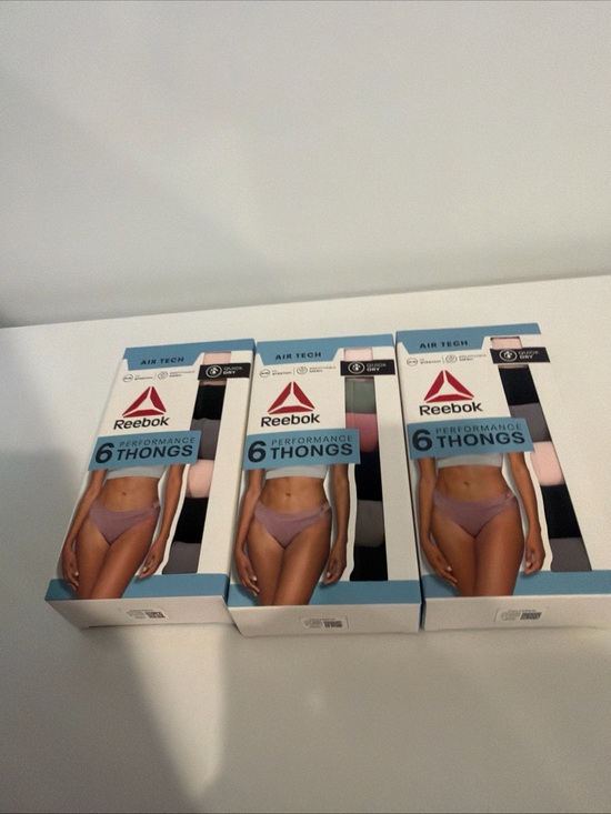Reebok Other - Lot of 3 pack Reebok Air Tech 6Pack Performance Thongs-Light Blue, White, Black